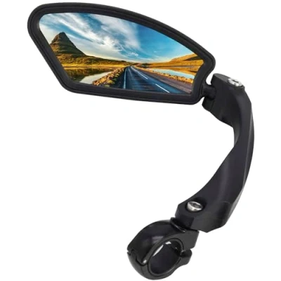 Image of Arkham Bicycle Rearview Mirror, HD Stainless Steel Mirror Generation 2.0, for Handlebar 21 26 mm, Rear View e bike(Left Square)