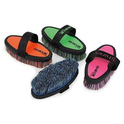 Image of Shires 1397 Ezi Groom Grip Body Brush Bright Blue
