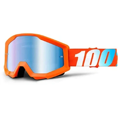 Image of 100% STRATA Goggle Orange Mirror Blue Lens