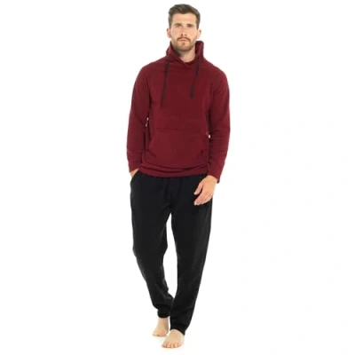 Image of INSIGNIA Mens Polar Fleece Long Sleeve Top Pyjamas Sets (UK, Alpha, XL, Regular, Wine)