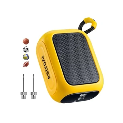 Image of AstroAI Electric Ball Pump, Football Pump with 2 Needle, Ultra Fast Inflation, Digital LCD Display, Preset Pressure for Football, Rugby Ball, Basketball, Volleyball (Max 20 PSI)