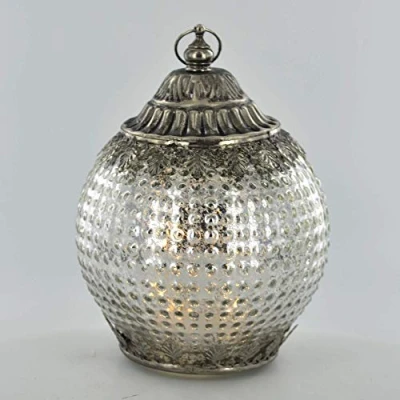 Image of Prezents.com LED Lantern Silver Moroccan Style Battery Powered