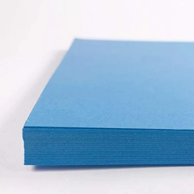 Image of A5 Vibrant Blue Card 50 Sheets Rich 160gsm Coloured Printer Photocopier