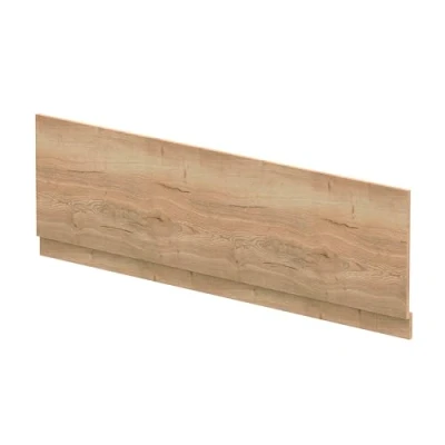 Image of 1800mm Edge/Power Straight Front Bath Panel &amp; Plinth Textured Woodgrain Autumn Oak