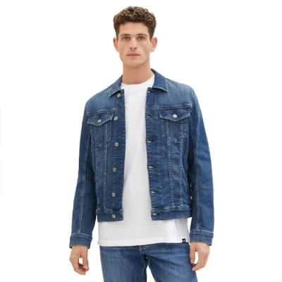 Image of TOM TAILOR Men&#039;s 1040165 Denim Jacket, 10119 Used Mid Stone Blue, S