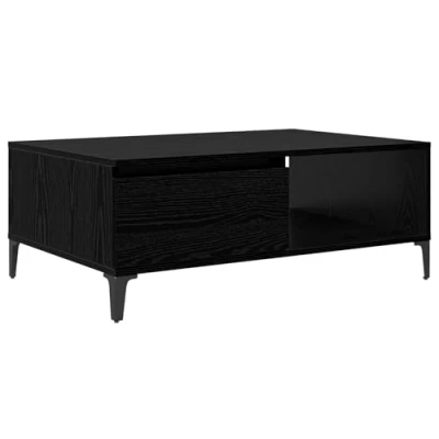 Image of vidaXL Coffee Table Black oak 90 x 60 35 cm Engineered wood