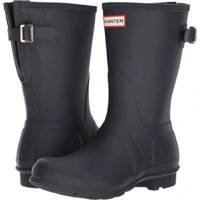 Image of Hunter Women&#039;s Original Back Adjustable Short Navy Boot