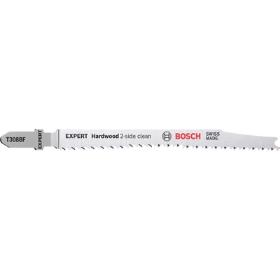 Image of Bosch 5x EXPERT Hardwood 2 side clean T308BF Jigsaw Blade (for Plastic coated boards, Multiplex board, Length 117 mm, Professional Accessory Jigsaw)