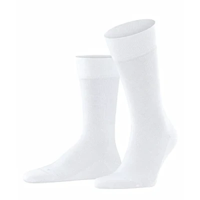 Image of FALKE Men&#039;s Sensitive London M SO Cotton With Soft Tops 1 Pair Socks, White (White 2000) new eco friendly, 5.5 8