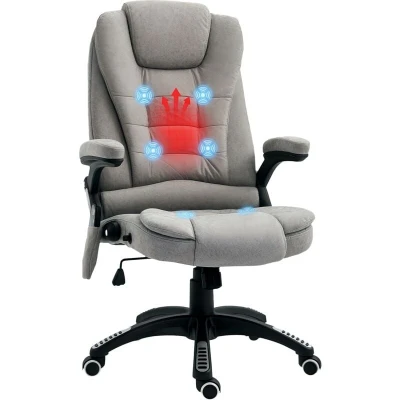 Image of Vinsetto Executive Reclining Chair w/Heating Massage Points Relaxing Headrest Grey921 171V75GY