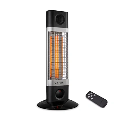 Image of Veito CH1200RT Free Standing Carbon Infrared Heater, Black
