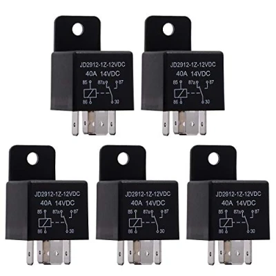 Image of Ehdis Motor Relay 5 Pin 12V Coil 40A Spdt Model No.: JD2912 1Z 12VDC 14VDC, Contactor Switch Power, Auto Switches &amp; Starters, Pack