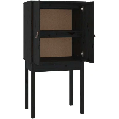 Image of vidaXL Highboard Black 60x40x120 cm Solid Wood Pine