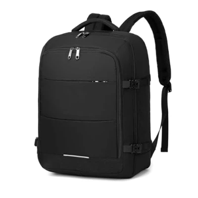 Image of Kono Cabin Bags Underseat Carry on Backpack 45 x 36 20 cm Hand Luggage Bag Large Capacity Travel Backpack(Black)