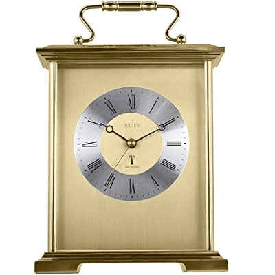 Image of Acctim Radio Controlled Quartz Battery Gold Finish Mantle Mantel Carriage Clock Althorp 77158