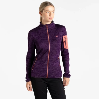 Image of Dare 2b Women&#039;s Knitted Torrek Mountain Zip Through Fleece Deep Plum, Size: 16