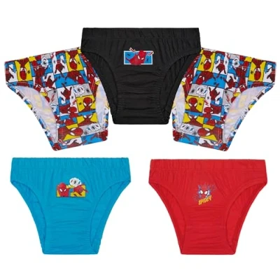 Image of Marvel Boys Briefs Underwear, Comfy Breathable Pants for Kids Pack of 5 (Multi Spiderman, 6 7 Years)