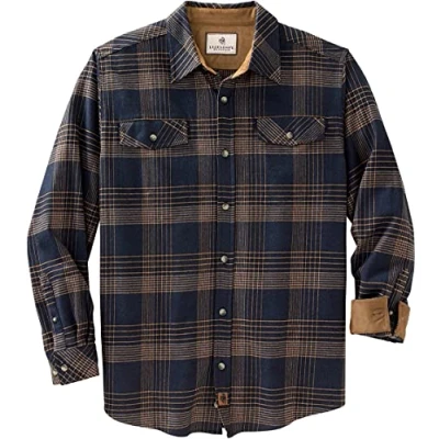 Image of Legendary Whitetails Men&#039;s Standard Flannel Shirt, Navy Melange, Medium
