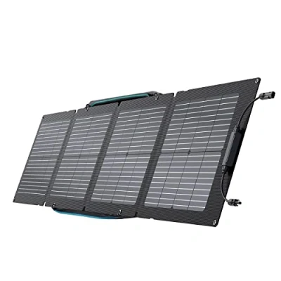 Image of EF ECOFLOW 110W Portable Solar Panel for Power Station, Foldable Charger Chainable with Adjustable Kickstand, Waterproof IP68 Outdoor Camping Indoor RV