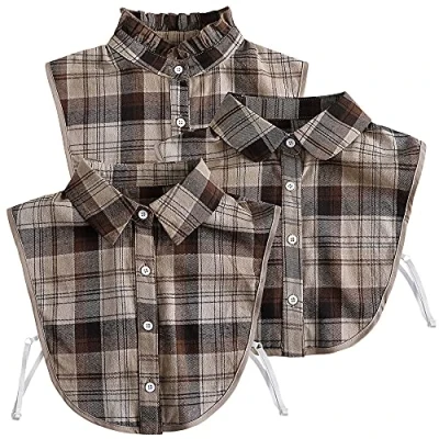 Image of LoudSung Fake Collar Detachable Blouse False Half Shirts Classic Designed Top Elegant for Women 3PCS