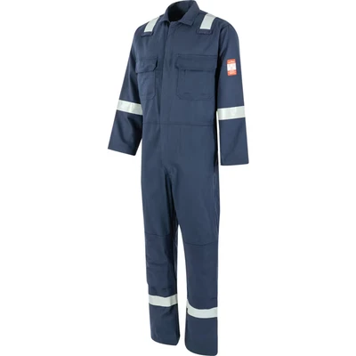 Image of Portwest BIZ5 Men&#039;s Hi Vis FR Coveralls Bizweld Iona Flame Retardant Fireproof Workwear Overalls Navy, XX Large