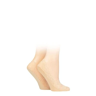 Image of SockShop Ladies Lace Shoe Liners Pack of 2 Nude 4 8