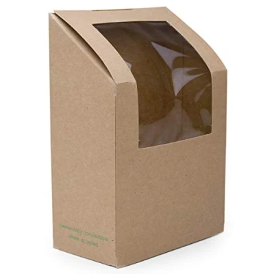 Image of Vegware Kraft Tortilla &amp; Wrap Takeaway Box 1x500