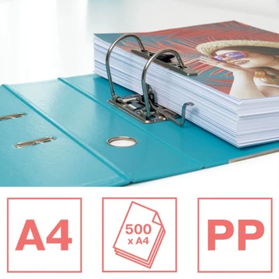 Image of Esselte A4 Lever Arch File, 72mm Spine, Plastic, Colour&#039;Ice Range, Pack of 1 (Assorted Colour)