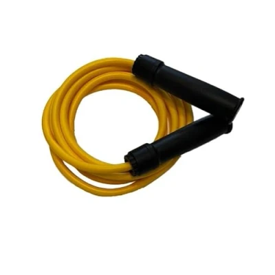 Image of AMPRO Legend 10ft Adjustable Ball Bearing Thai Skipping Rope Black/White (Black/Yellow)