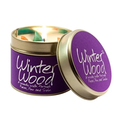 Image of Lily Flame Winter Wood Tin, Purple