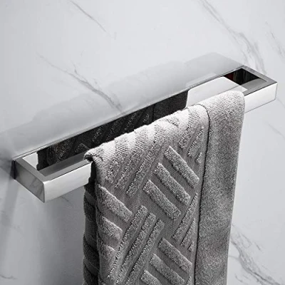 Image of Celbon 30cm Self Adhesive Bathroom Towel Bar SUS Stainless Steel Rail Wall Mounted Holder Chrome Finish without Drilling