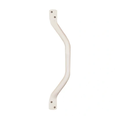 Image of 1700 Series Flat End Cranked Steel Grab Rail 445mm Length White AKW