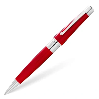 Image of CROSS Beverly AT0495 27 Refillable Brass Gel Ink Rollerball Pen, Medium Point, includes Premium Gift Box and Black Cartridge, 1 Pack, Translucent Red Lacquer