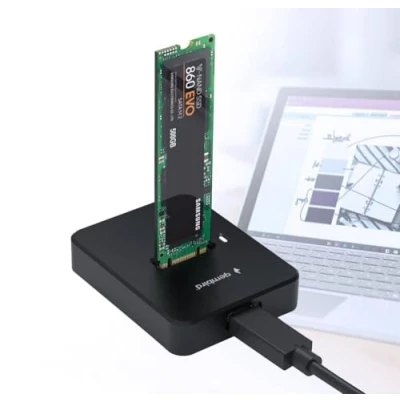 Image of CABLEXPERT Desktop Base USB Type C M.2 SATA &amp; NVME SSD Drive Docking Station, Black Brand