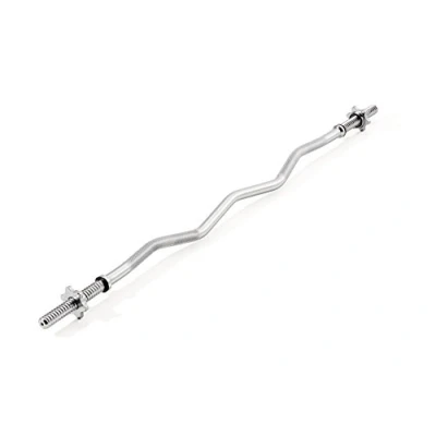 Image of York Fitness Spinlock EZ Curl Bar Dumbbell for Weightlifting Body Building,Ideal FitnesWeight Plates,Silvers, 1 Inch