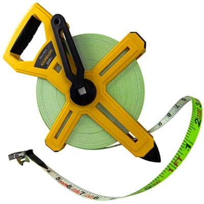 Image of Komelon 6633 Open Reel Fiberglass Tape Measure, 300 Feet, Yellow