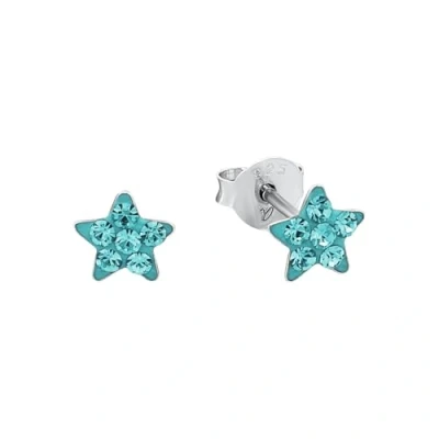 Image of Amor hoop earrings 925 sterling silver girl children earrings, with crystal glass, 1.2 cm, silver, Comes in jewelry gift box, 9209668