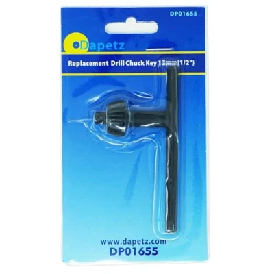 Image of Dapetz ® Chuck Key Replacement Drill 13mm (1/2&quot;) Chemically Blackened and Hardened, Steel for Lost or Damaged Keys Suitable Chucks