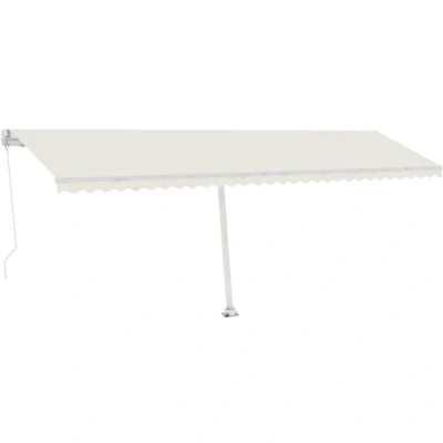 Image of vidaXL Freestanding Manual Retractable Awning 600x300 cm Cream