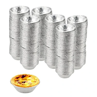 Image of JAPCHET 300 PCS Foil Tart Cases, Egg Mince Pie Cases for Baking Pie, Bun, Tart, Pudding