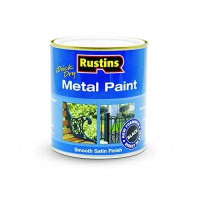 Image of RUSTINS MPBK500 Metal Paint, Black, 500 ml