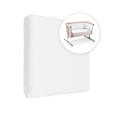 Image of Jersey 100% Cotton Fitted Sheet for 83 x 50 cm Baby Co Sleeper Crib Mattress (White)