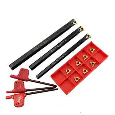 Image of 3PCS SNL0008K11+SNL0010K11+SNL0012M11 Indexable Threading Boring Bar Set Lathe Turning Tools Holder with 10PCS 11ER A60 Carbide Inserts (3PCS SNL+10PCS 11ER)