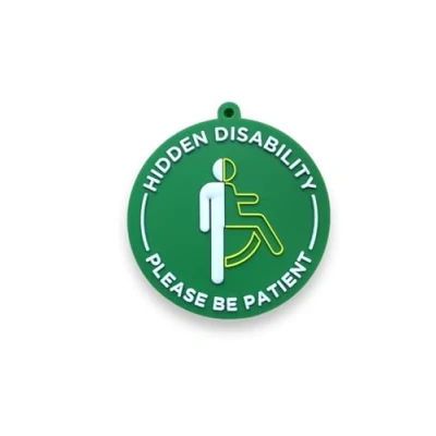 Image of Hidden Disability Visual Awareness Disc Tag, Please Be Patient with Me, Fits Your Existing Lanyard