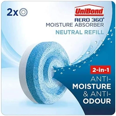 Image of SK INFINITY UniBond Moisture Absorber Neutral Refill Tab Aromatherapy Ultra Absorbent and Odour Neutralising, for AERO 360 Dehumidifier, Condensation Absorbers (Neutral (2 X 450g))