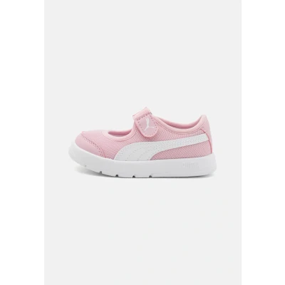 Image of Puma Courtflex V3 LINA Unisex Road running shoes for kids, Size: 4K, Rose mauve/white Imitation leather/ textile