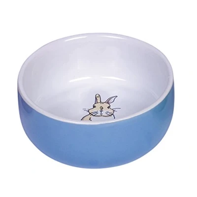 Image of Nobby Rabbit Rodent Ceramic Bowl Diameter 11 cm x 4.5 cm, blue white