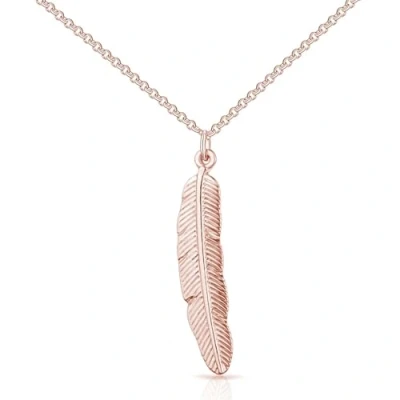 Image of Philip Jones Rose Gold Plated Feather Necklace