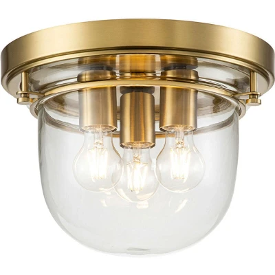 Image of Quoizel Whistling Bowl Semi Flush Ceiling Light Brushed Brass, IP44