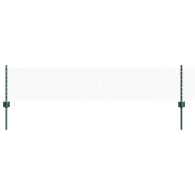 Image of vidaXL Fence Posts 11 pcs U Channel Green 40 cm Steel